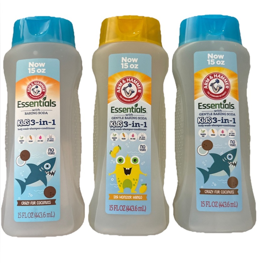 Trio Variety Pack •Kids 3-in-1 Body Wash - Coconut & Monster Mango 15 Fl oz